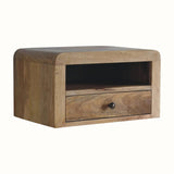 Arellano Wall Mounted Bedside Table, Medium - Natural