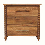 Arlen Spindle 3 Drawer Chest - Amber Oak Chest of Drawers - Bokel Home