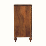 Arlen Spindle 3 Drawer Chest, Medium - Amber Oak Chest of Drawers - Bokel Home