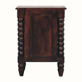 Arlen Spindle Bedside Cabinet, Small - California Walnut Bedside Tables - Bokel Home