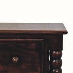 Arlen Spindle Bedside Cabinet, Small - California Walnut Bedside Tables - Bokel Home