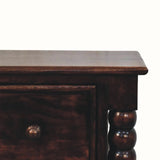 Arlen Spindle Bedside Cabinet, Small - California Walnut Bedside Tables - Bokel Home