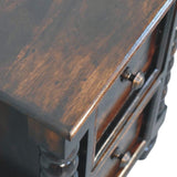 Arlen Spindle Bedside Cabinet, Small - California Walnut Bedside Tables - Bokel Home