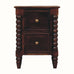 Arlen Spindle Bedside Cabinet, Small - Winewood Oak Bedside Tables - Bokel Home