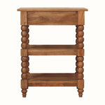 Arlen Spindle Bedside Table 1 Drawer, Medium - Golden Teak Bedside Tables - Bokel Home