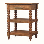 Arlen Spindle Bedside Table 1 Drawer, Medium - Golden Teak Bedside Tables - Bokel Home