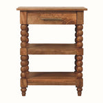 Arlen Spindle Bedside Table 1 Drawer, Medium - Golden Teak Bedside Tables - Bokel Home