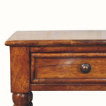 Arlen Spindle Bedside Table with 1 Drawer, Medium - Chestnut Bedside Tables - Bokel Home
