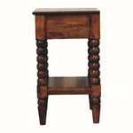 Arlen Spindle Bedside Table with 1 Drawer, Medium - Chestnut Bedside Tables - Bokel Home