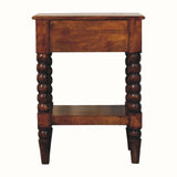 Arlen Spindle Bedside Table with 1 Drawer, Medium - Chestnut Bedside Tables - Bokel Home