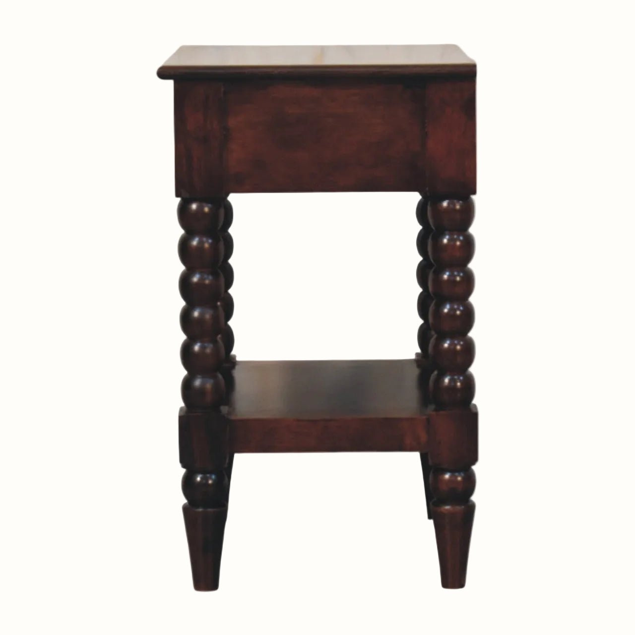 Arlen Spindle Bedside Table with 1 Drawer, Medium - Winewood Oak Bedside Tables - Bokel Home