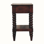 Arlen Spindle Bedside Table with 1 Drawer, Medium - Winewood Oak Bedside Tables - Bokel Home