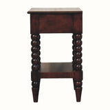 Arlen Spindle Bedside Table with 1 Drawer, Medium - Winewood Oak Bedside Tables - Bokel Home