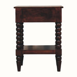 Arlen Spindle Bedside Table with 1 Drawer, Medium - Winewood Oak Bedside Tables - Bokel Home