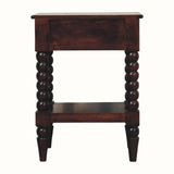 Arlen Spindle Bedside Table with 1 Drawer, Medium - Winewood Oak Bedside Tables - Bokel Home
