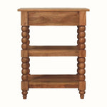 Arlen Spindle Bedside Table with Storage, Medium - Golden Teak Bedside Tables - Bokel Home