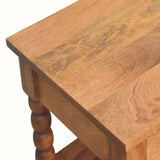 Arlen Spindle Bedside Table with Storage, Medium - Golden Teak Bedside Tables - Bokel Home