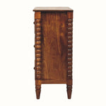 Arlen Spindle Chest of 3 Drawers - Chestnut Chest of Drawers - Bokel Home