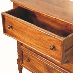 Arlen Spindle Chest of 3 Drawers - Chestnut Chest of Drawers - Bokel Home