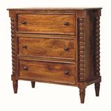 Arlen Spindle Chest of 3 Drawers - Chestnut Chest of Drawers - Bokel Home