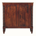 Arlen Spindle Chest of 3 Drawers - Winewood Oak Chest of Drawers - Bokel Home