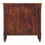 Arlen Spindle Chest of 3 Drawers - Winewood Oak Chest of Drawers - Bokel Home
