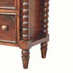 Arlen Spindle Chest of 3 Drawers - Winewood Oak Chest of Drawers - Bokel Home