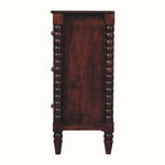 Arlen Spindle Chest of 3 Drawers - Winewood Oak Chest of Drawers - Bokel Home
