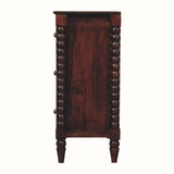 Arlen Spindle Chest of 3 Drawers - Winewood Oak Chest of Drawers - Bokel Home
