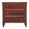 Arlen Spindle Chest of 3 Drawers - Winewood Oak Chest of Drawers - Bokel Home