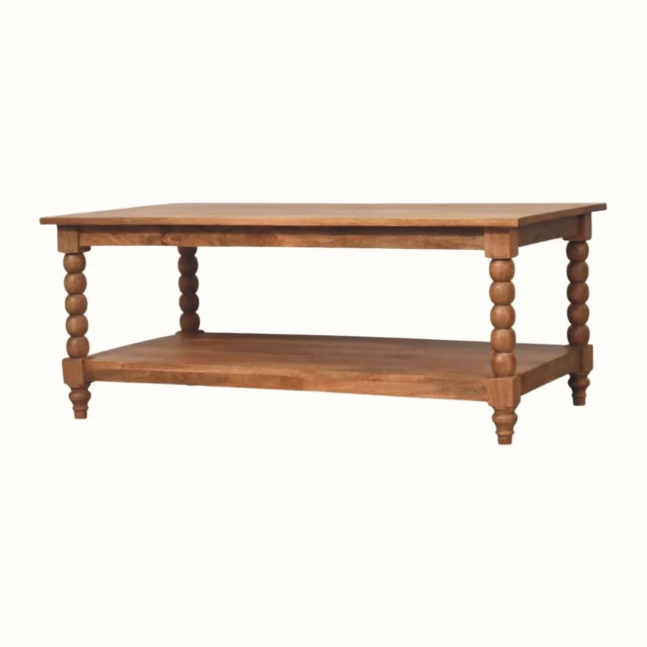 Arlen Spindle Coffee Table, Large - Golden Teak Coffee Tables - Bokel Home