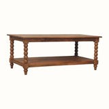 Arlen Spindle Coffee Table, Large - Golden Teak Coffee Tables - Bokel Home