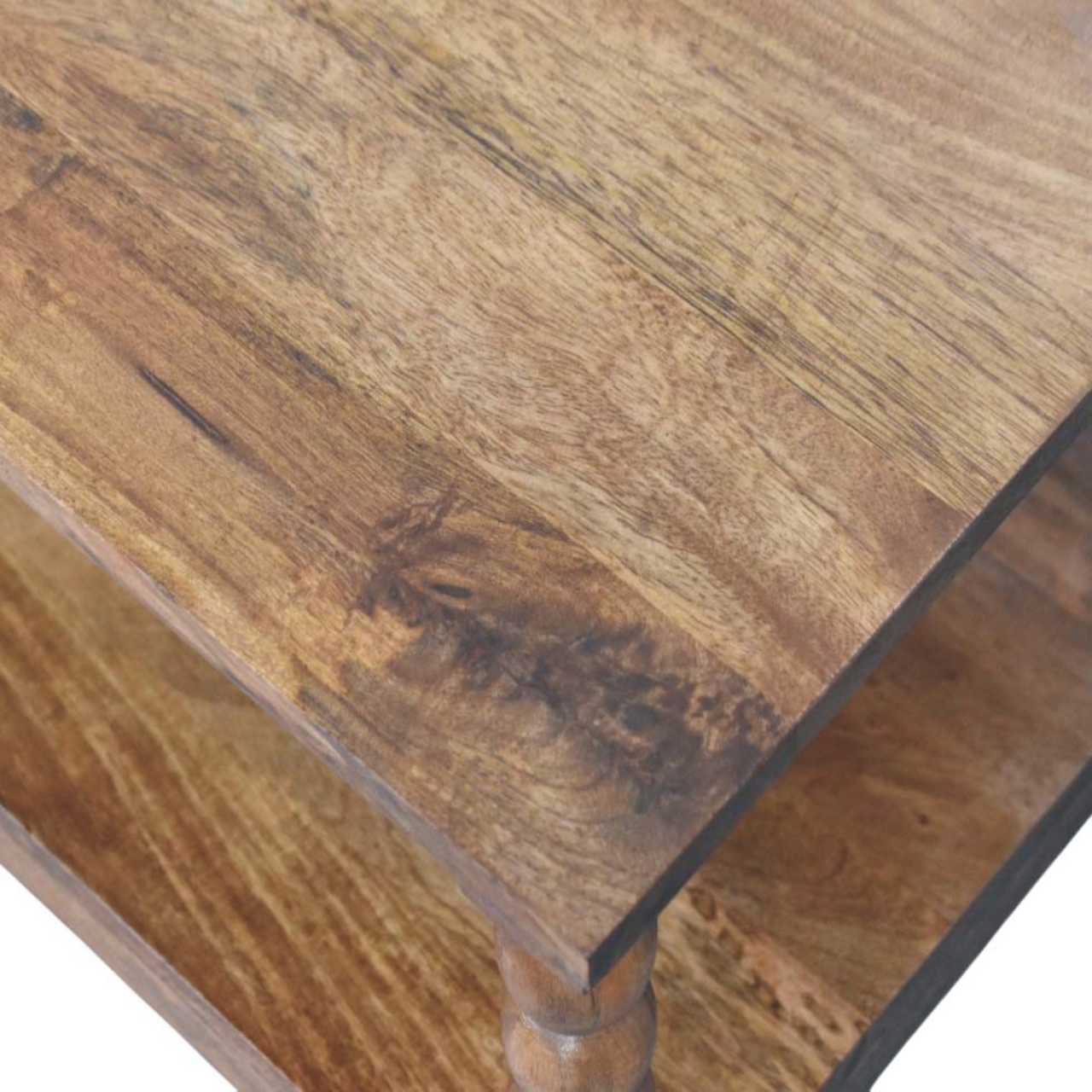 Arlen Spindle Coffee Table, Medium - Amber Oak Coffee Tables - Bokel Home