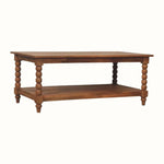 Arlen Spindle Coffee Table with Open Storage, Large - Golden Teak Coffee Tables - Bokel Home