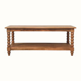 Arlen Spindle Coffee Table with Open Storage, Large - Golden Teak Coffee Tables - Bokel Home