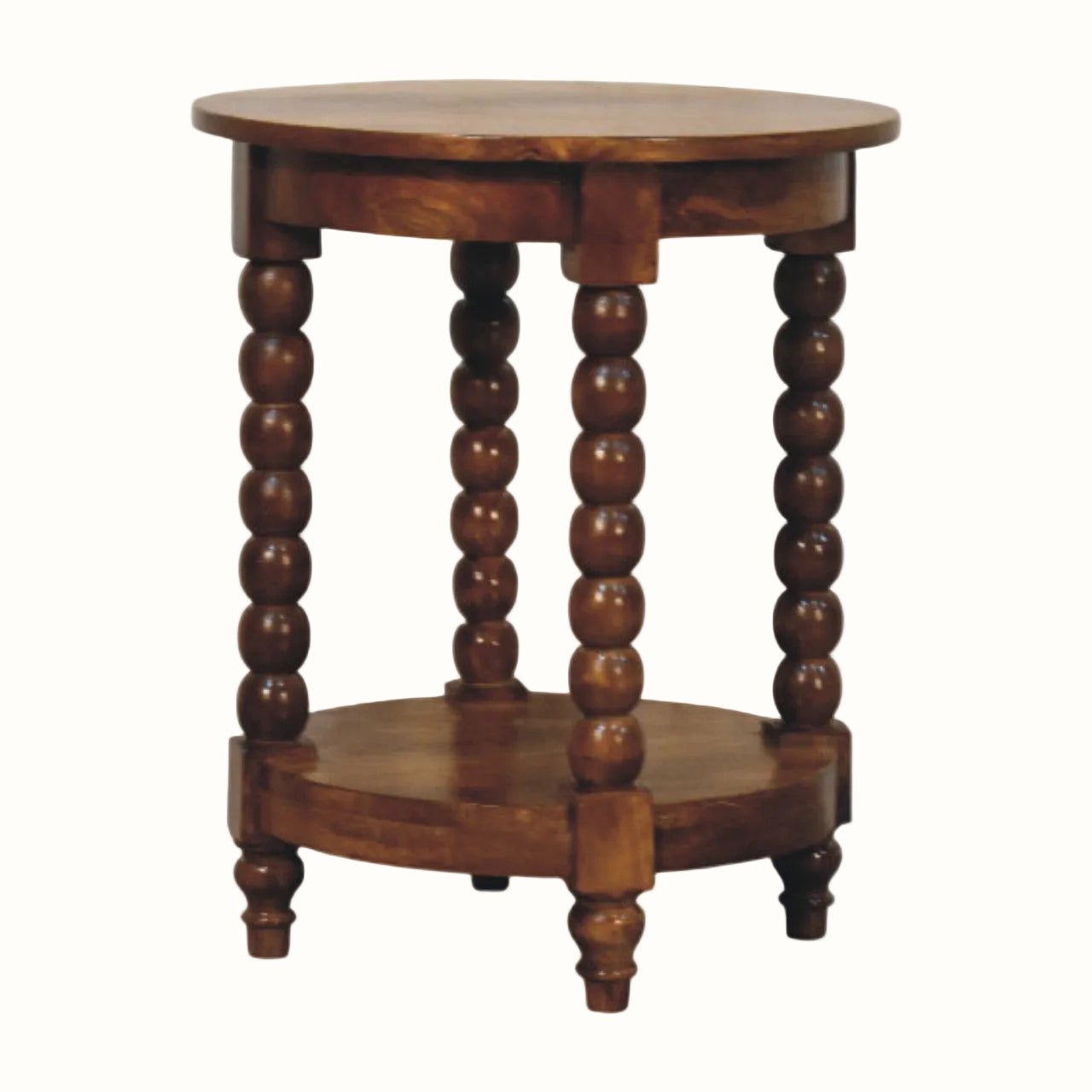 Arlen Spindle Side Table, Small - Amber Oak Side Tables - Bokel Home