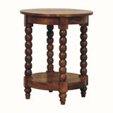 Arlen Spindle Side Table, Small - Amber Oak Side Tables - Bokel Home