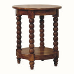 Arlen Spindle Side Table, Small - Amber Oak Side Tables - Bokel Home