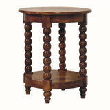 Arlen Spindle Side Table, Small - Amber Oak Side Tables - Bokel Home