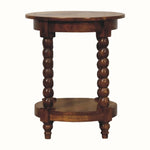 Arlen Spindle Side Table, Small - Amber Oak Side Tables - Bokel Home