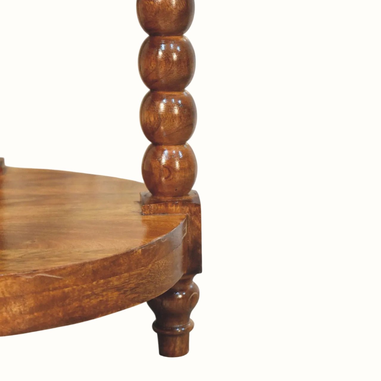 Arlen Spindle Side Table, Small - Amber Oak Side Tables - Bokel Home