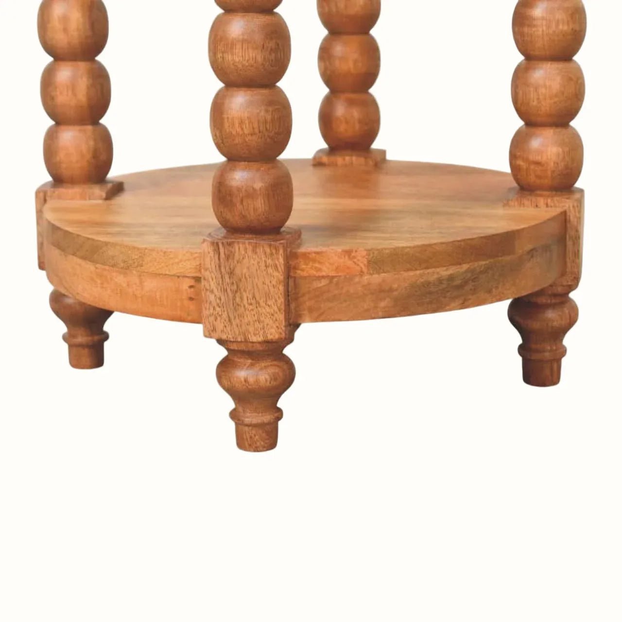 Arlen Spindle Side Table, Small - Golden Teak Side Tables - Bokel Home