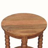 Arlen Spindle Side Table, Small - Golden Teak Side Tables - Bokel Home
