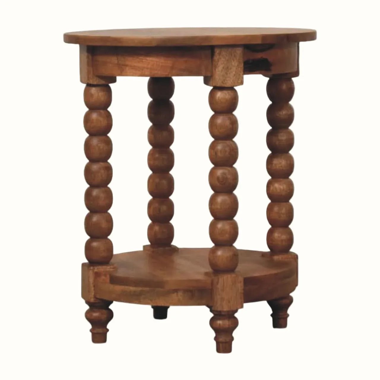 Arlen Spindle Side Table, Small - Golden Teak Side Tables - Bokel Home