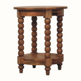 Arlen Spindle Side Table, Small - Golden Teak Side Tables - Bokel Home