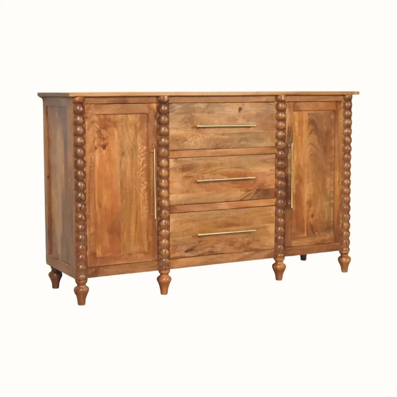 Arlen Spindle Sideboard, Large- Amber Oak Sideboard - Bokel Home