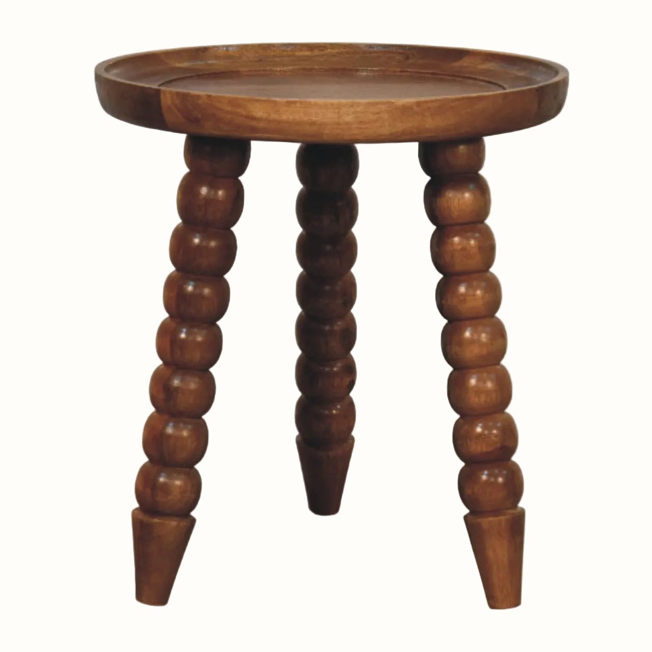 Arlen Spindle Tray Side Table, Small - Golden Teak Side Tables - Bokel Home