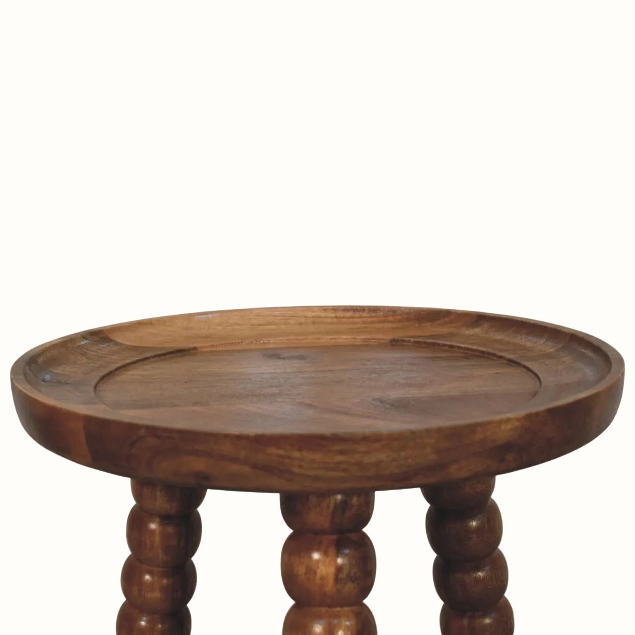 Arlen Spindle Tray Side Table, Small - Golden Teak Side Tables - Bokel Home