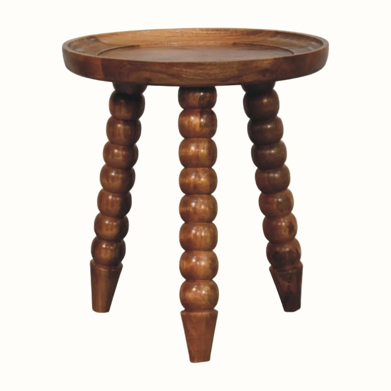 Arlen Spindle Tray Side Table, Small - Golden Teak Side Tables - Bokel Home
