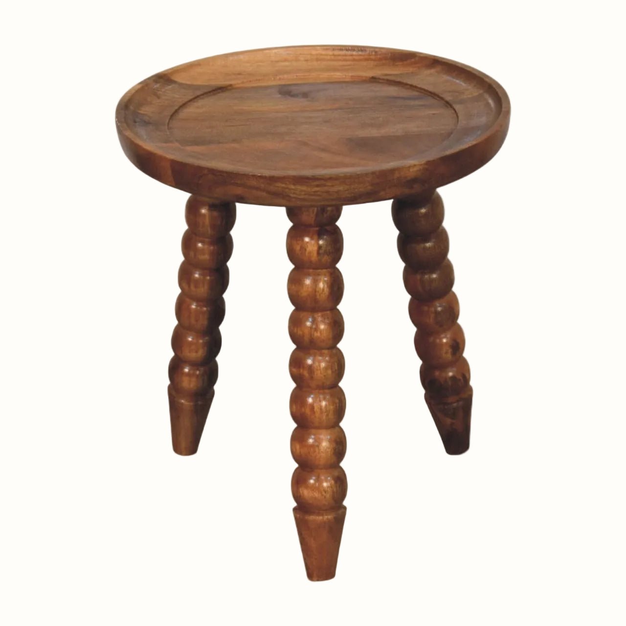 Arlen Spindle Tray Side Table, Small - Golden Teak Side Tables - Bokel Home